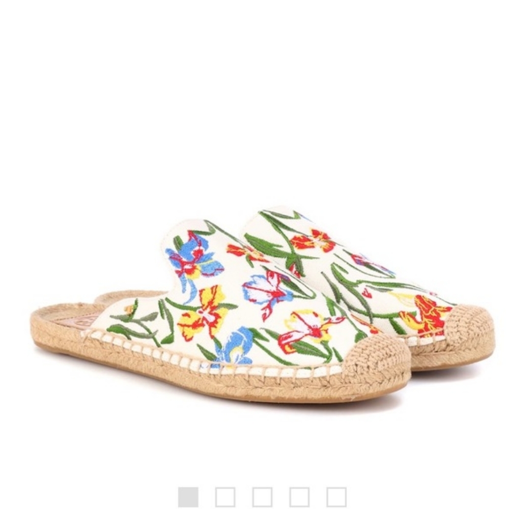 Tory Burch embroidered espadrilles slides 11 BNWB - Picture 2 of 6